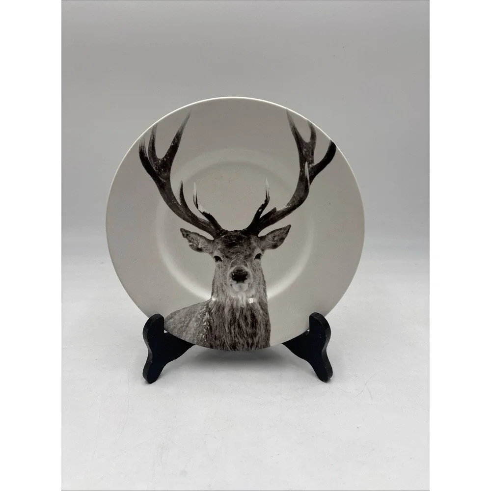 PIER 1 Imports Deer Stag  Decorative Holiday Decor Plate Dish 8.5